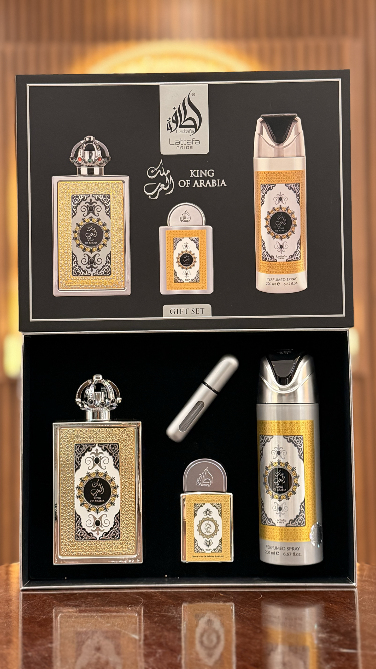 set lattafa pride king of arabia 4pz eau de parfum set lattafa pride king of arabia 4pz eau de parfum