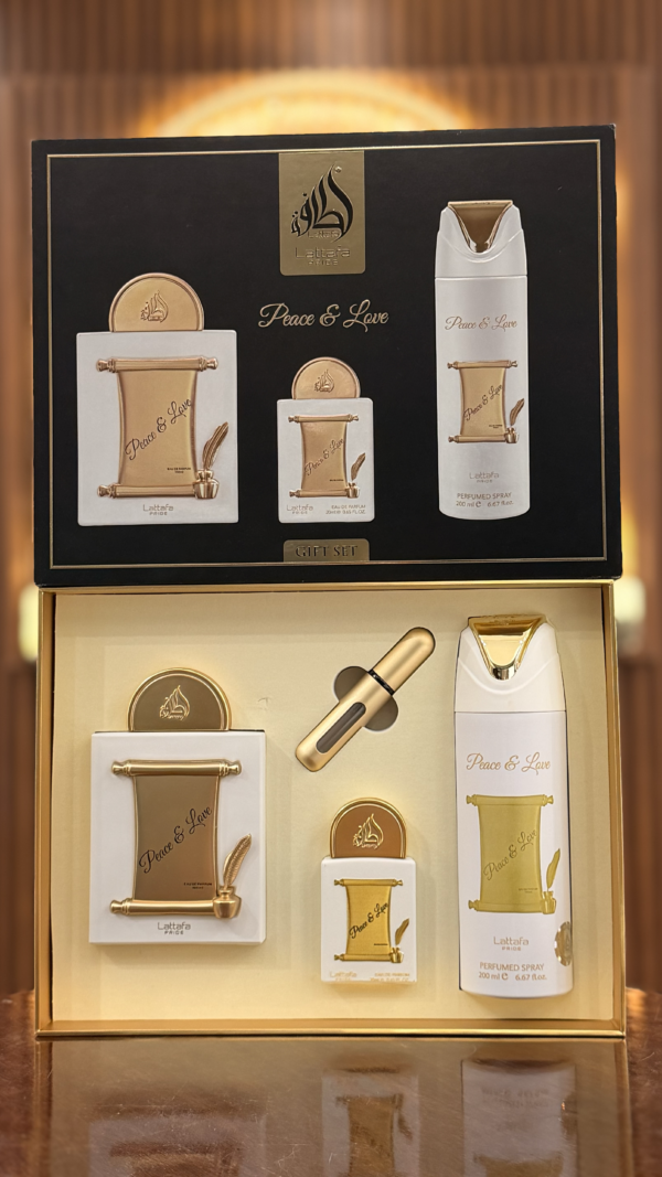 set lattafa pride peace y love 3 pz eau de parfum